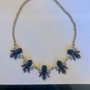 Statement Necklace - Blue, Red and White